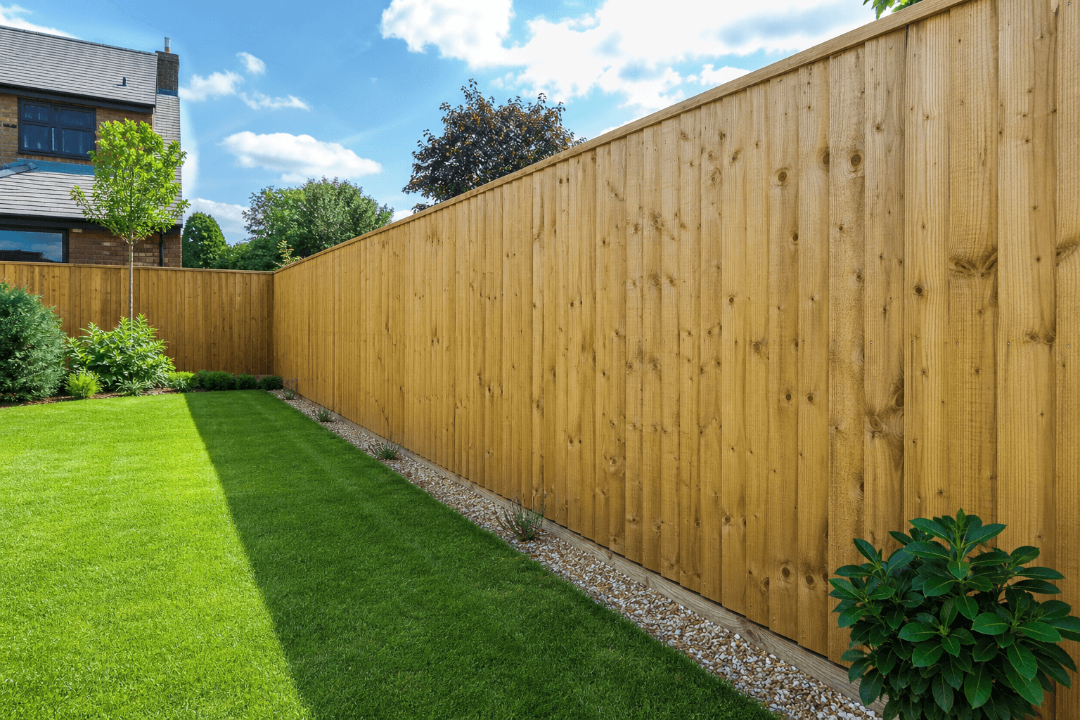 6ft closeboard timber fencing along a garden boundary